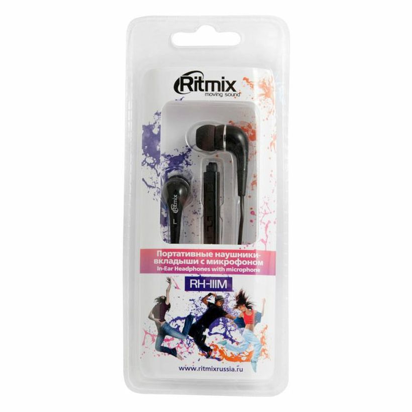 Проводные наушники Ritmix RH-111M, Черный детальное изображение - 3