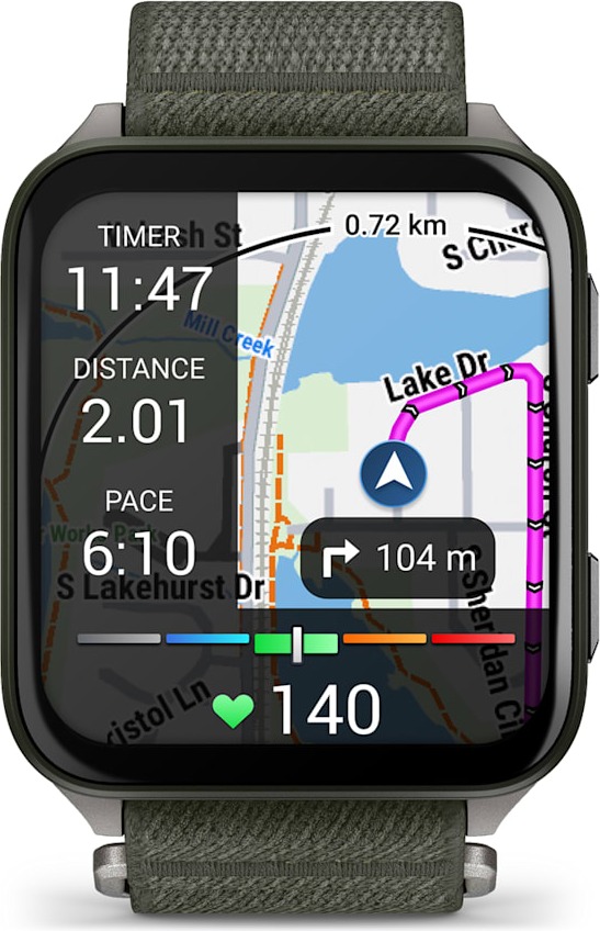 Смарт-часы Garmin Venu X1 46 мм, цвета мха с серой титановой крышкой, черным нейлоновым ремешком ComfortFit детальное изображение - 2