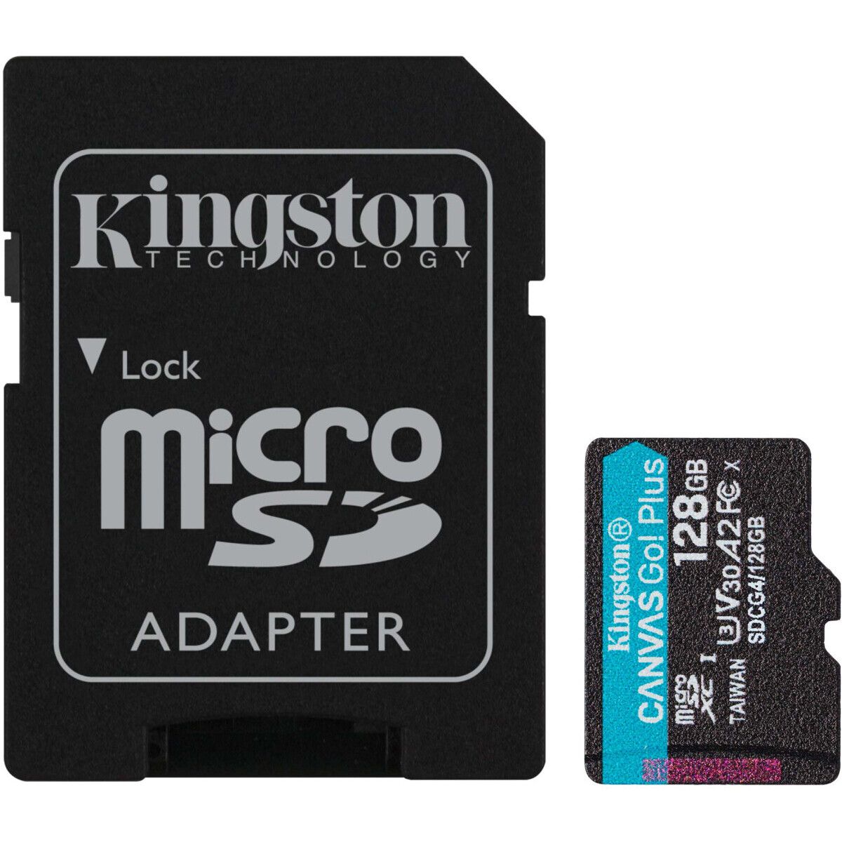 Карта памяти Kingston Canvas Go! Plus MicroSD + SD адаптер (SDCG4/128GB), 128 Гб детальное изображение - 2