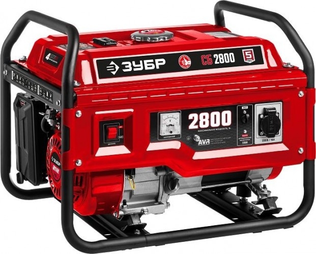 Генератор бензиновый ЗУБР СБ-2800, 2.5 кВт, Красный детальное изображение - 1