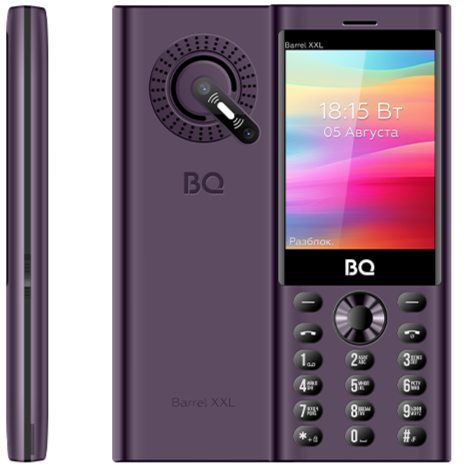 Мобильный телефон BQ 3598 Barrel XXL, 32 Мб, Фиолетовый/Черный, Mini-SIM детальное изображение - 2