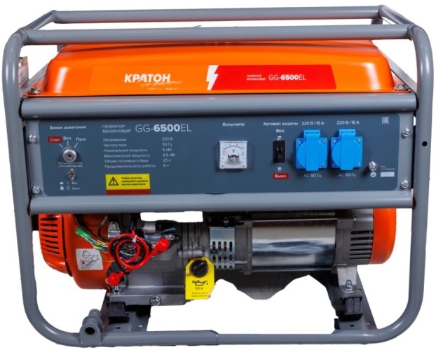 Генератор бензиновый Кратон GG-6500EL 3 08 01 053, 6 кВт, Оранжевый детальное изображение - 2