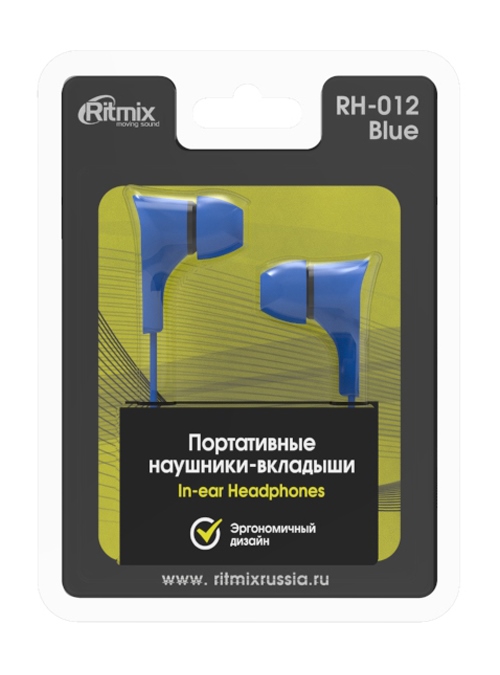 Проводные наушники Ritmix RH-012, Синий детальное изображение - 2