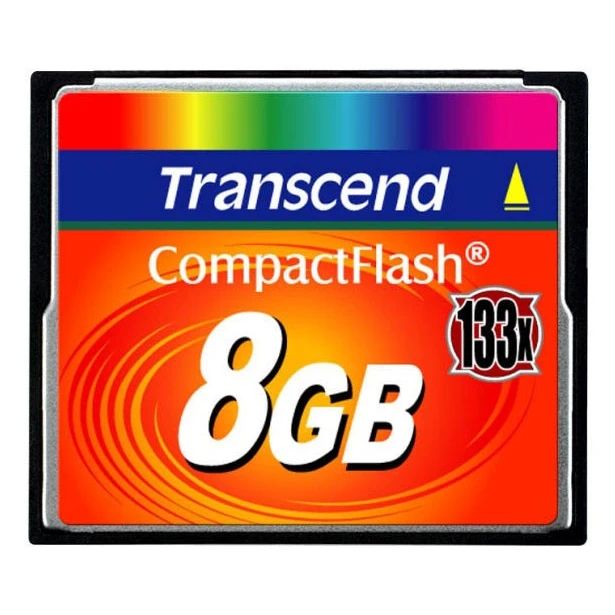 Карта памяти Transcend Compact Flash 133x (TS8GCF133), 8 Гб детальное изображение - 1