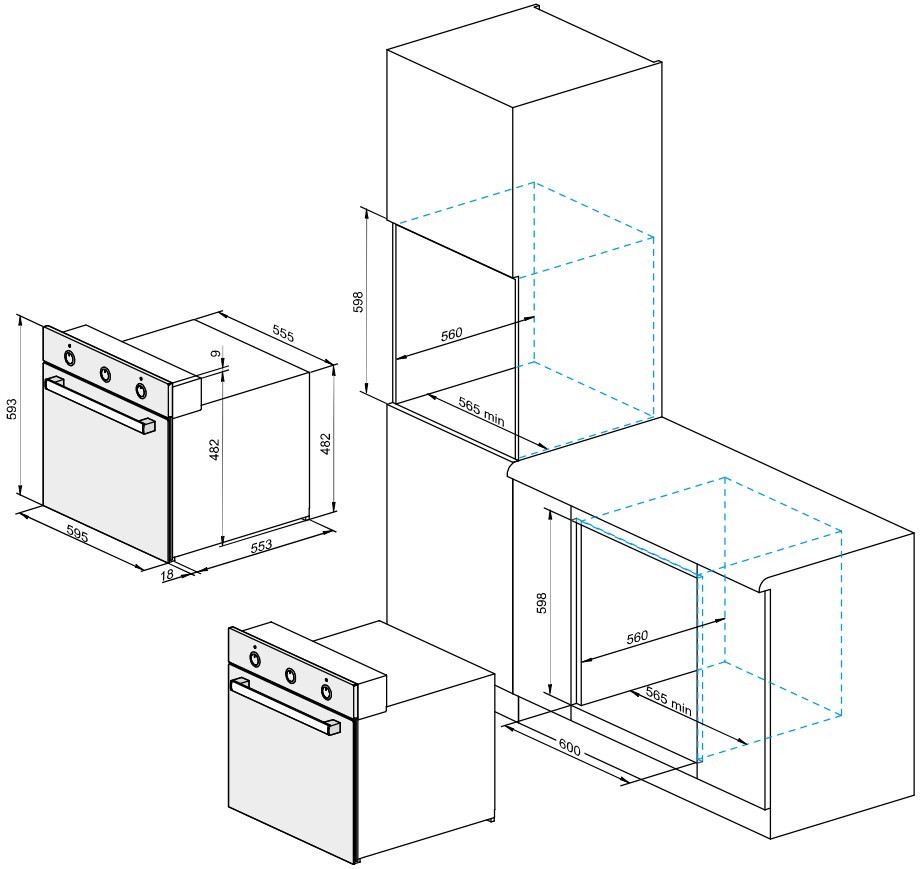 Духовой шкаф Darina 0U5 BDE 112 705, серебристый детальное изображение - 3