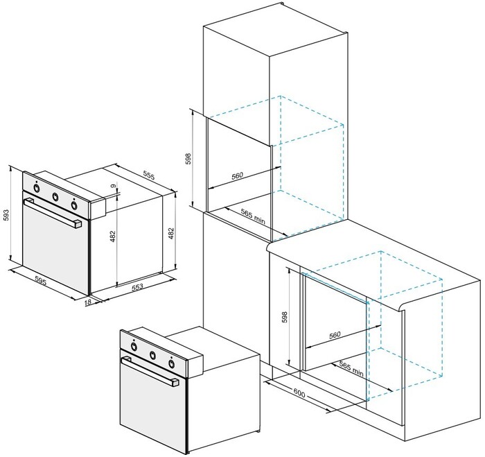 Духовой шкаф Darina 0U5 BDE 112 705, серебристый №3