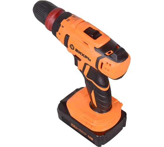 Аккумуляторная дрель-шуруповерт Вихрь ДА-18Л-2КC, 72/14/34, 18 В, 45 Нм, 2 А·ч детальное изображение - 9