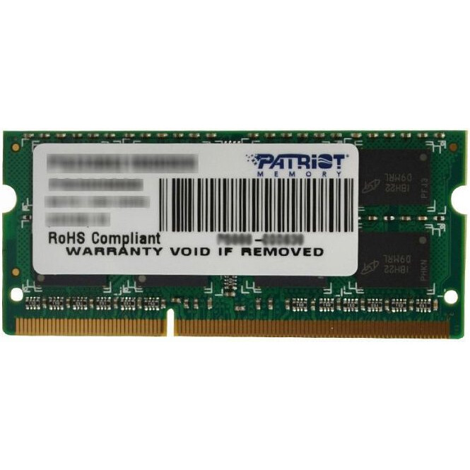 Оперативная память Patriot SO-DIMM DDR-III 1600MHz, PSD34G16002S, 4 Гб детальное изображение - 1