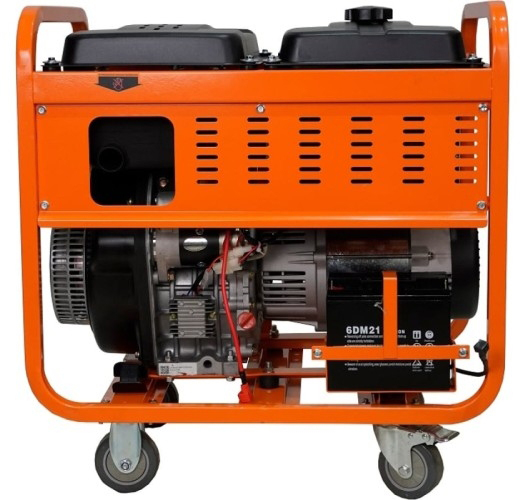 Генератор дизельный с воздушным охлаждением LIFAN DG6500EA, открытый, 5 кВт, Оранжевый детальное изображение - 5
