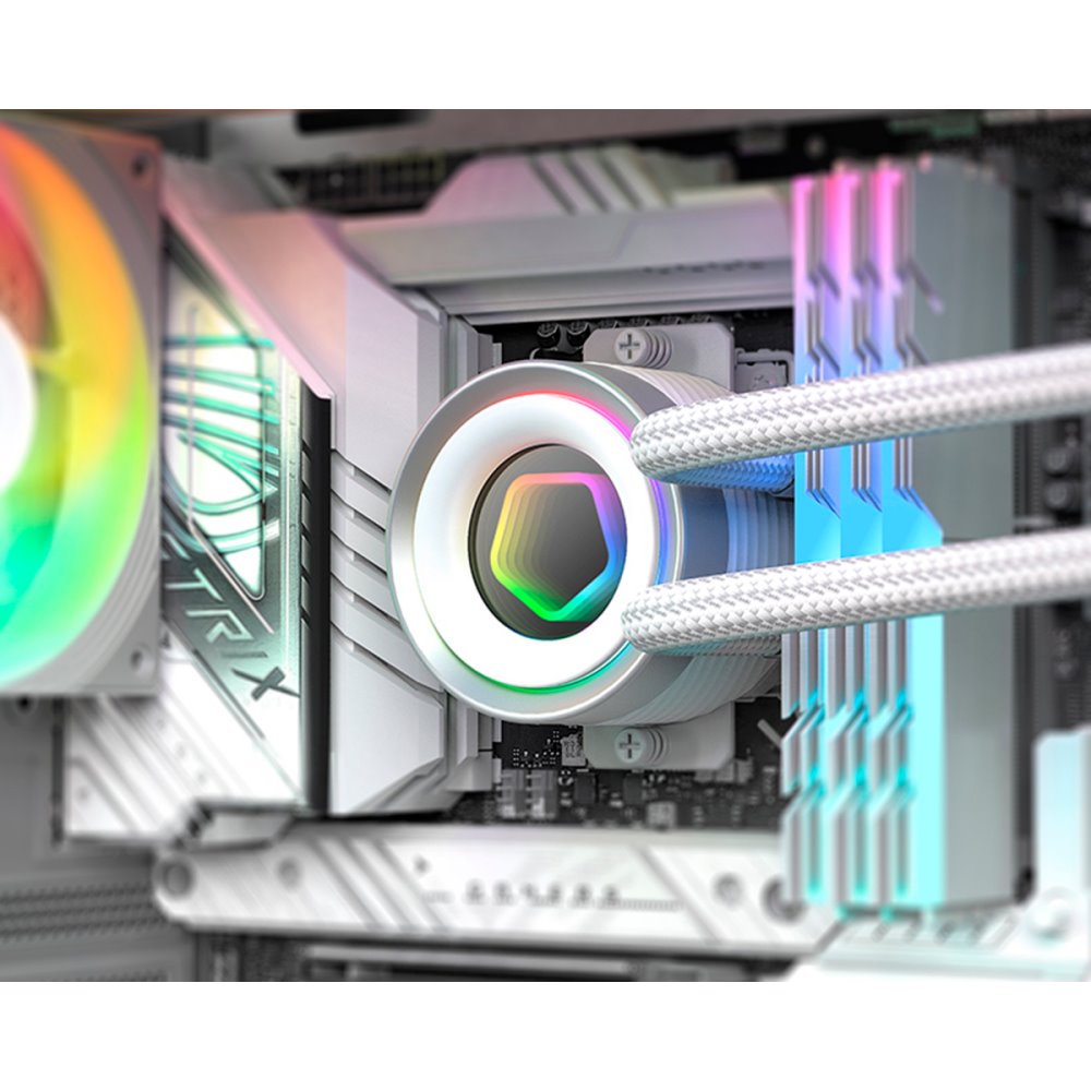 Система жидкостного охлаждения ID-COOLING FX240 Infinity ARGB, Белый детальное изображение - 6