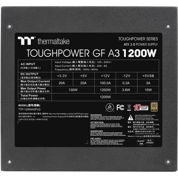 Блок питания Thermaltake Toughpower GF A3 (PS-TPD-1200FNFAGE-H), 1200 Вт детальное изображение - 4
