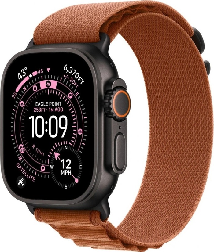 Умные часы Apple Watch Ultra 3 49 мм, Black Titanium Case with Black Alpine Loop, GPS, Черный (M) №1