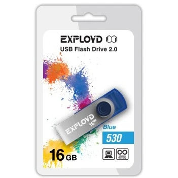 USB Flash накопитель Exployd 530 16 ГБ, синий детальное изображение - 1