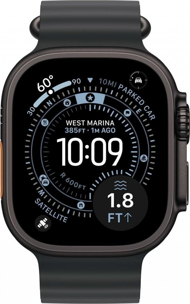 Умные часы Apple Watch Ultra 3 49 мм, Black Titanium Case with Black Ocean Band, Черный детальное изображение - 2