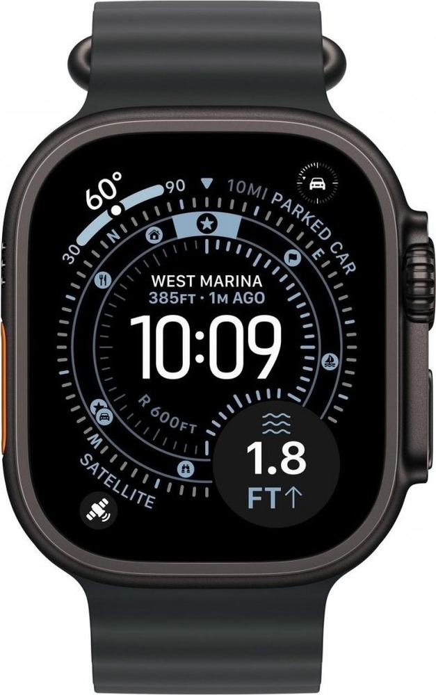Умные часы Apple Watch Ultra 3 49 мм, Black Titanium Case with Black Ocean Band, Черный №2