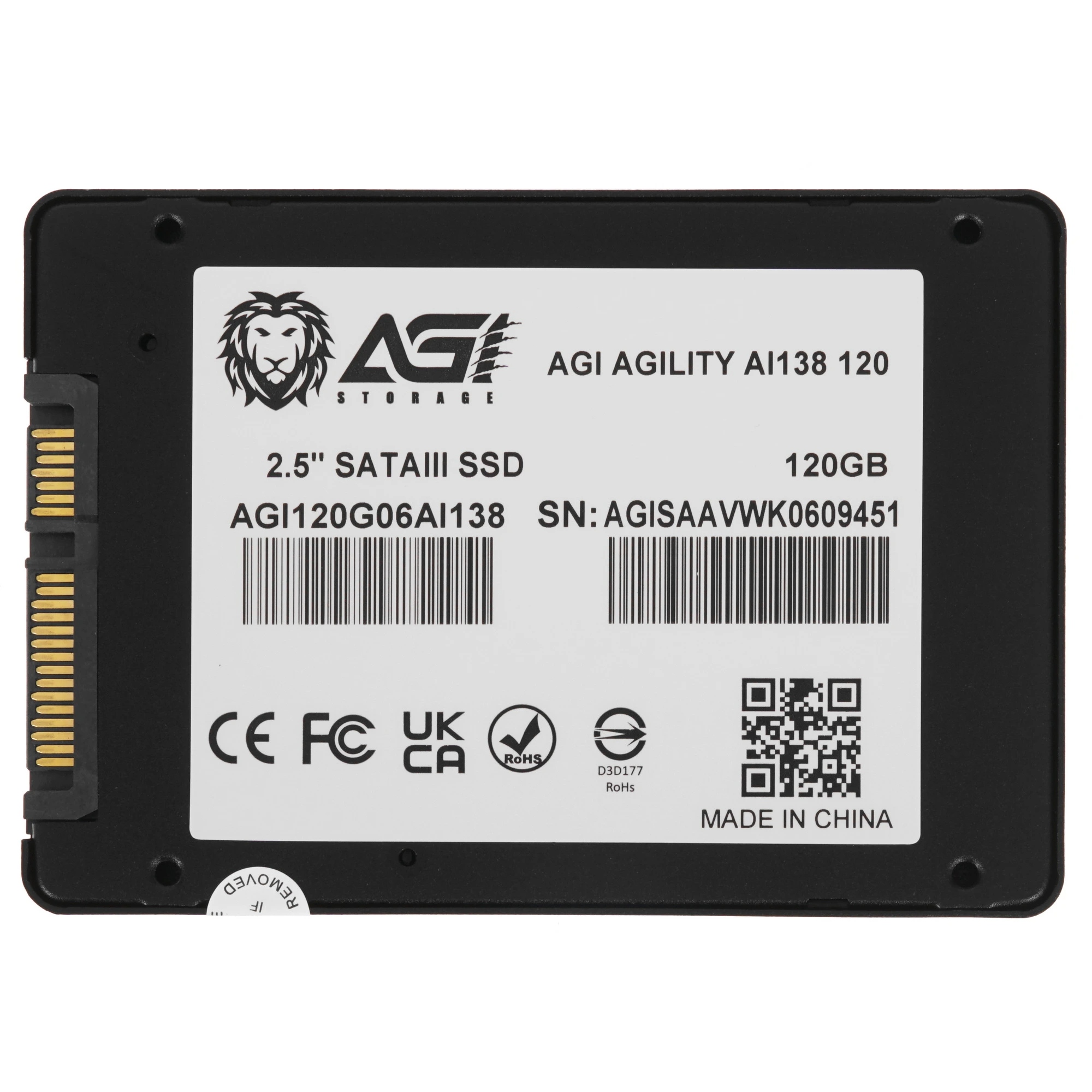 Накопитель SSD AGI AI138 AGI120G06AI138, 120 Гб детальное изображение - 2