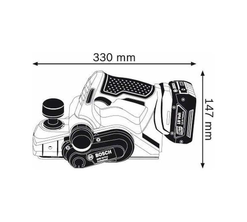 Электрический рубанок Bosch GHO 18 V-LI Professional 0.601.5A0.301, 600 Вт,  Синий детальное изображение - 2