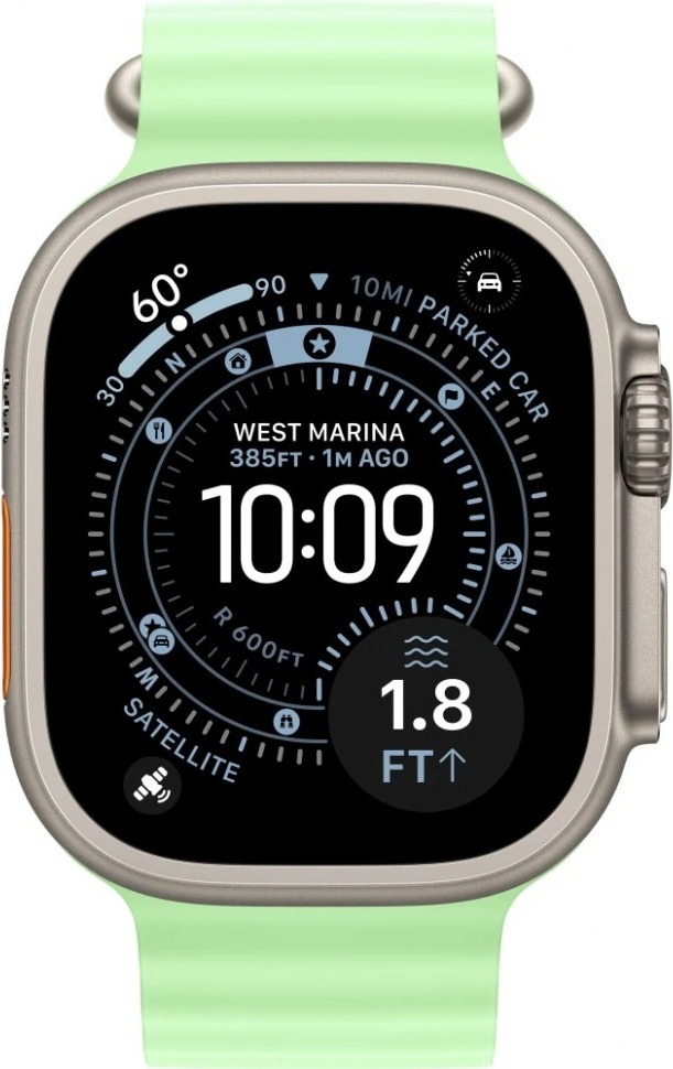 Умные часы Apple Watch Ultra 3 49 мм, Natural Titanium Case with Anchor Blue Ocean Band, Синий детальное изображение - 2