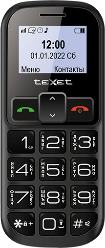 Кнопочный телефон Texet TM-B322, черный детальное изображение - 1