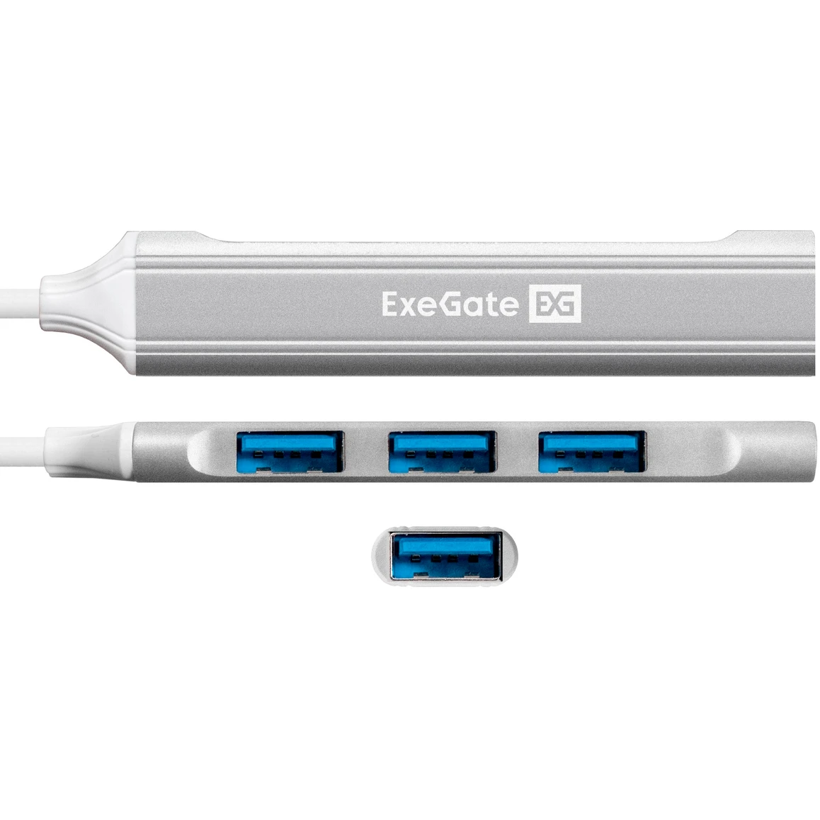 USB-концентратор ExeGate DUB-3213C, Серебряный детальное изображение - 2