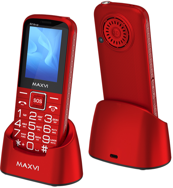 Мобильный телефон MAXVI B21ds up, 32 Мб, Красный, Dual mini-SIM детальное изображение - 1