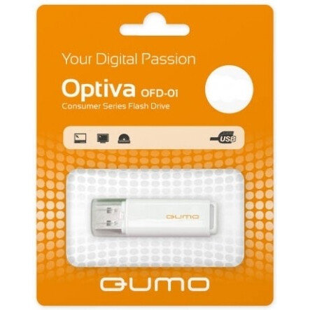 USB Flash накопитель QUMO Optiva 01 64 ГБ, белый детальное изображение - 1