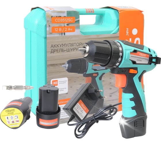 Аккумуляторный шуруповерт Sturm CD3512SC, 12 В, 28 Нм, 2 А·ч детальное изображение - 1