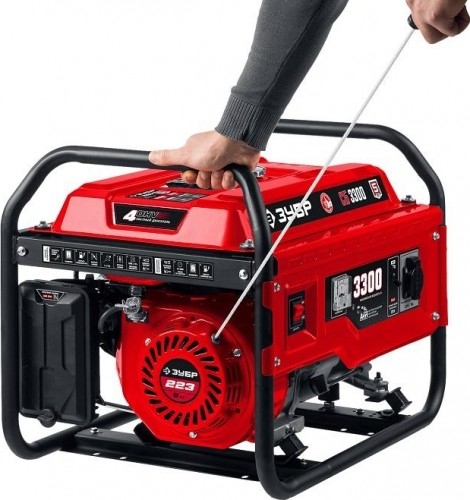 Генератор бензиновый ЗУБР СБ-3300, 3 кВт, Красный детальное изображение - 10