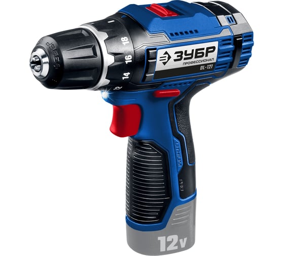 Дрель-шуруповерт ЗУБР Профессионал DL-121, 12 В, 40 Нм детальное изображение - 1