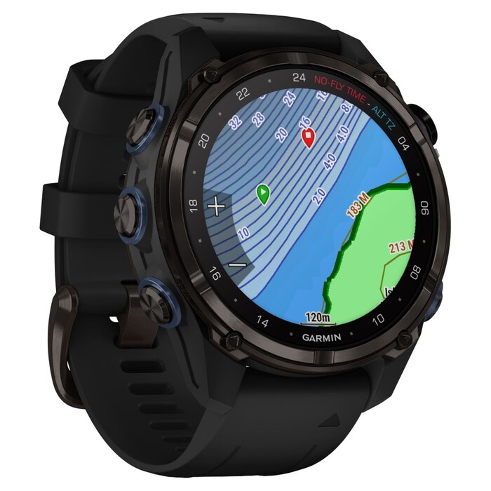 Смарт-часы Garmin Descent Mk3i, 43 мм, Carbon Gray DLC Titanium / Black Silicone Band, Черный №6
