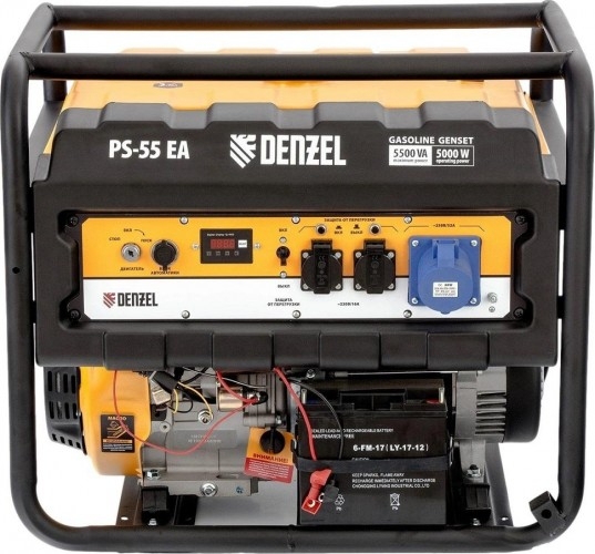 Генератор бензиновый Denzel PS 55 EA 946874, 5 кВт, Желтый детальное изображение - 6