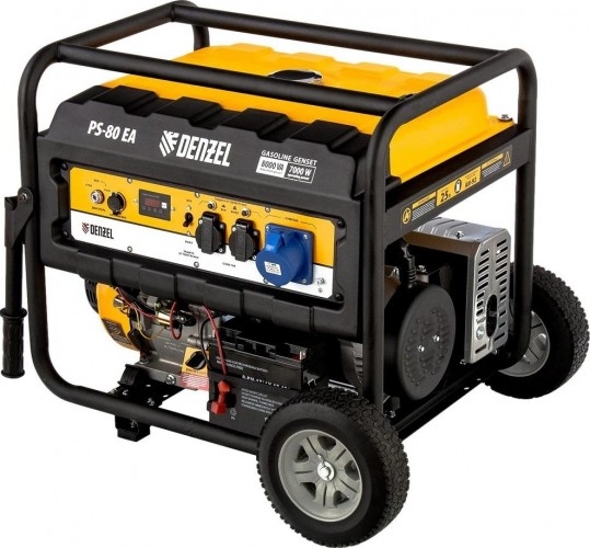 Генератор бензиновый Denzel PS 80 EA 946924, 7 кВт, Желтый детальное изображение - 4