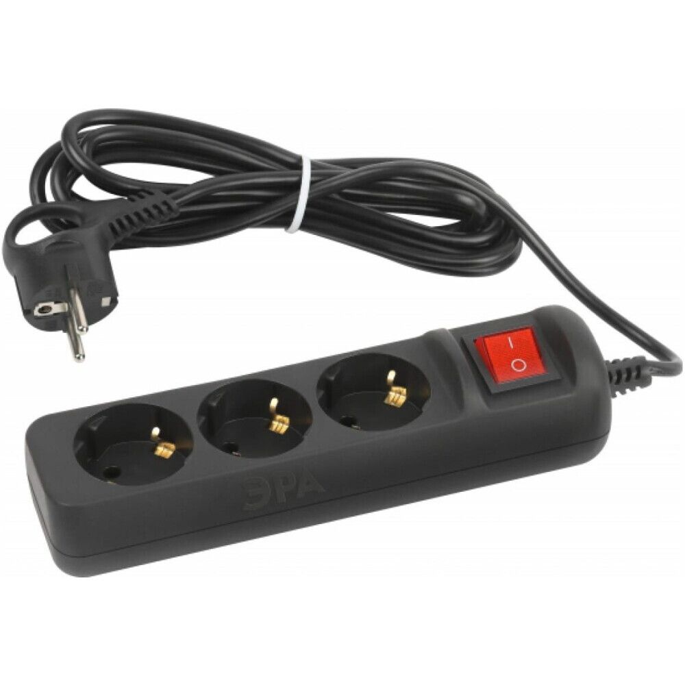 Сетевой удлинитель ЭРА UX-3es-3m-B, 3 м, Черный детальное изображение - 1