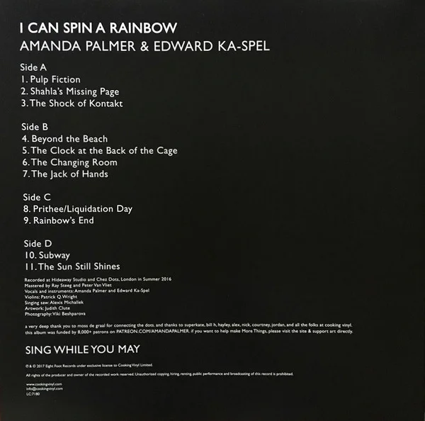 Виниловая пластинка Amanda Palmer & Edward Ka–Spel – I Can Spin A Rainbow 2LP детальное изображение - 2