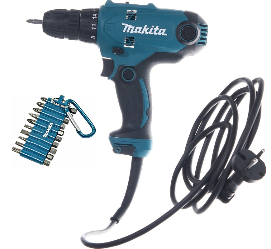 Сетевая дрель-шуруповерт Makita DF0300 + набор D-65028 DF0300X3, 56 Нм, 320 Вт детальное изображение - 1