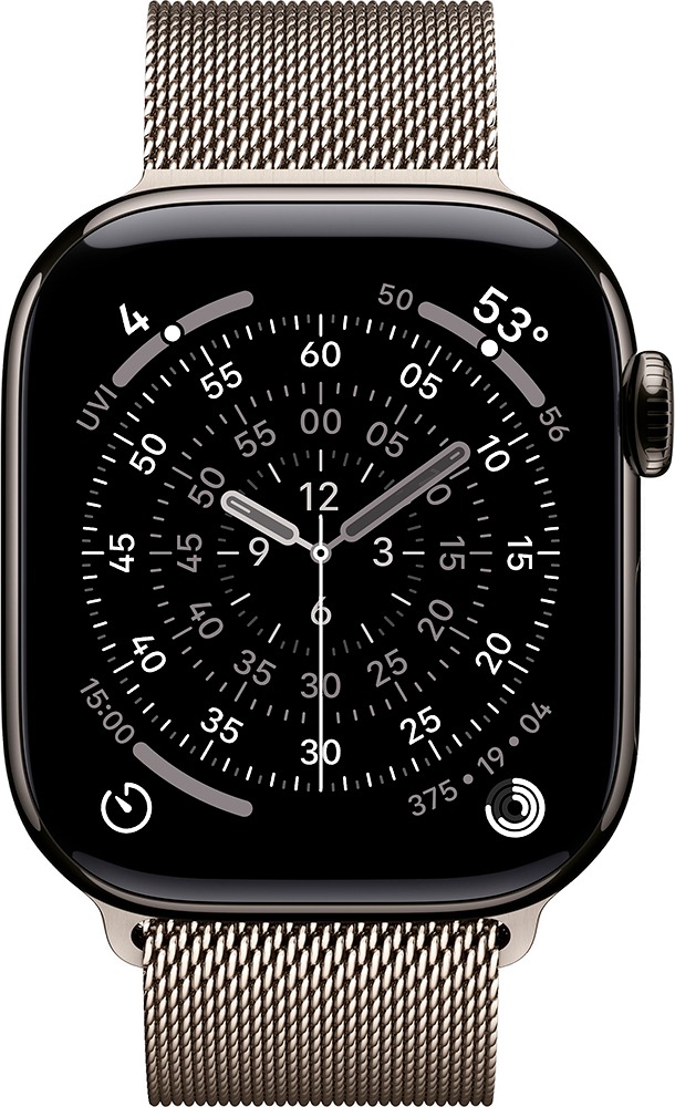 Умные часы Apple Watch Series 11 46 мм, Slate Titanium Case with Natural Milanese Loop, GPS + Cellular, Черный/Серебристый детальное изображение - 2