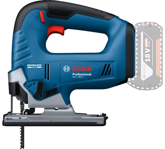 Аккумуляторная лобзиковая пила Bosch GST 185-LI (соло) 06015B3021, 18В, 26 мм, 180 Вт детальное изображение - 1