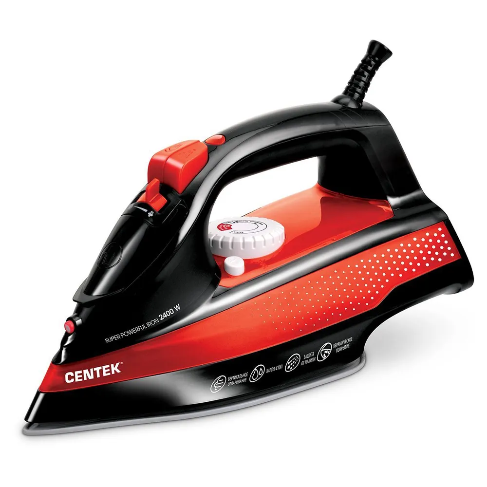 Утюг Centek CT-2345, Черный/Красный детальное изображение - 1
