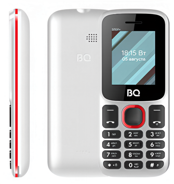 Мобильный телефон BQ 1848 Step+, 32 Мб, Белый/Красный, Dual mini-SIM №2