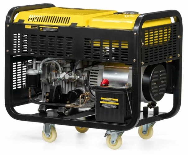 Генератор дизельный с воздушным охлаждением CHAMPION DG10000E-3, открытый, 10 кВт, Желтый детальное изображение - 6