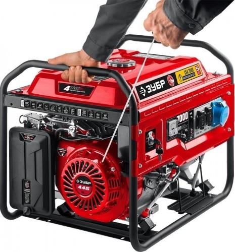 Генератор бензиновый ЗУБР СБА-7000, 6.5 кВт, Красный детальное изображение - 9