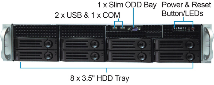 Серверный корпус Ablecom CS-R25-41P, 550 Вт, Черный №2