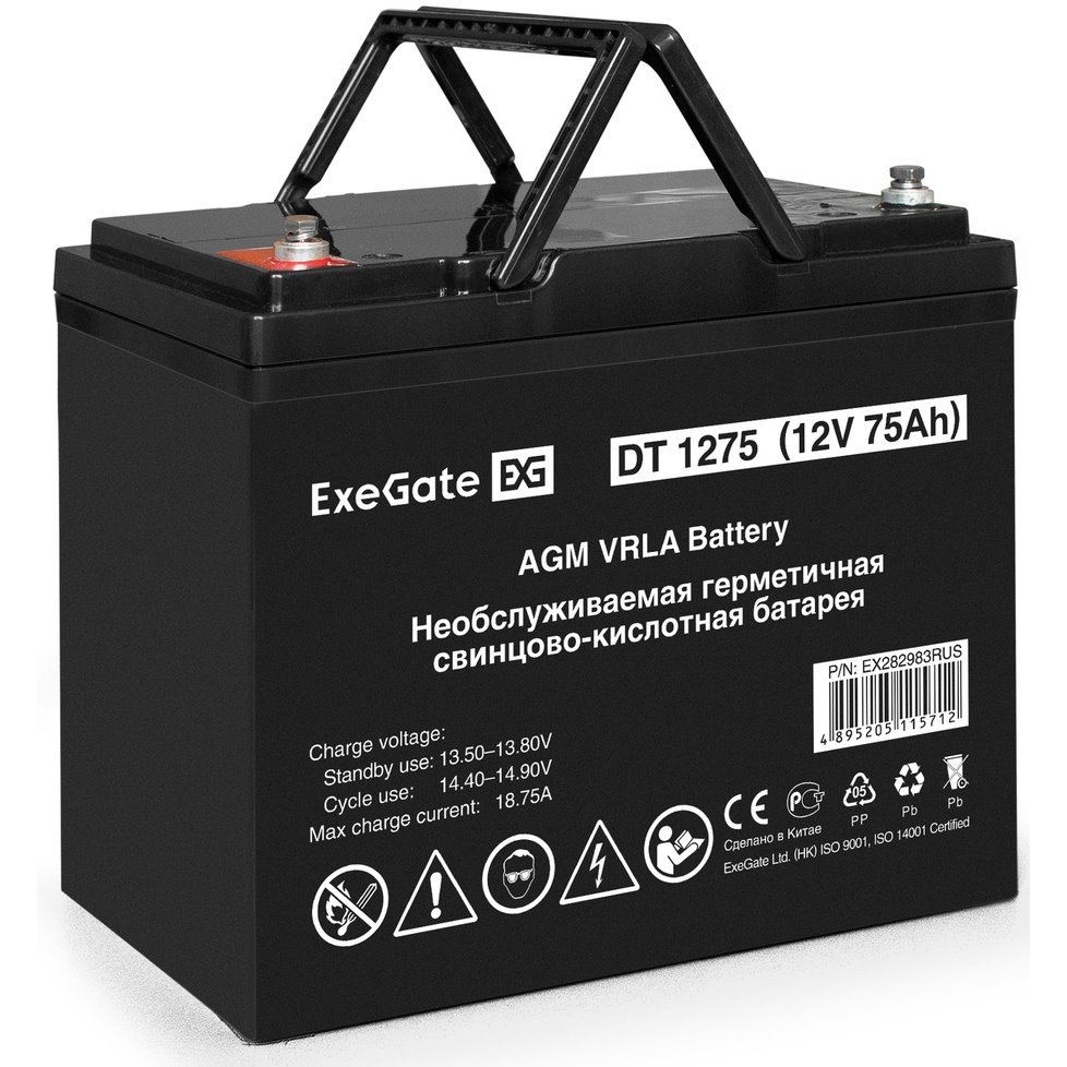 ИБП ExeGate IdealSine SR-1000.LCD.2SH + DT 1275 (75Ач) детальное изображение - 7