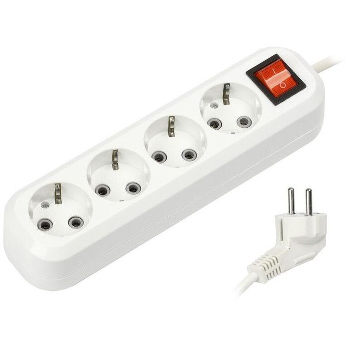 Сетевой удлинитель SmartBuy SBE-16-4-03-ZS, 3 м, Белый №1
