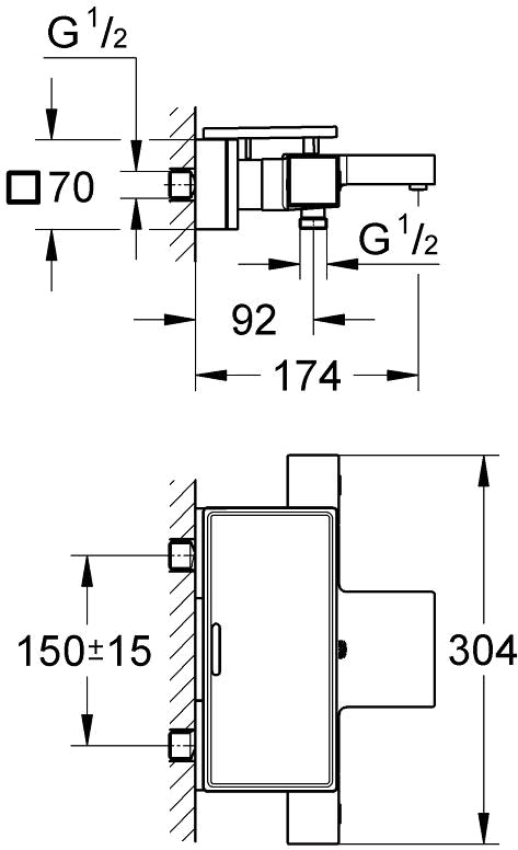 Смеситель Grohe Grohtherm Cube 34502000 детальное изображение - 2