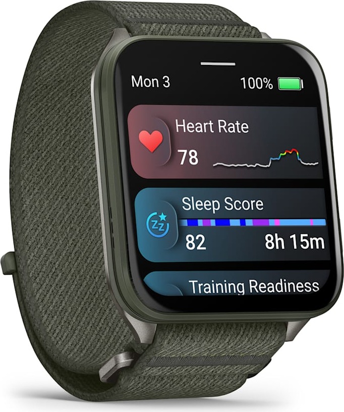 Смарт-часы Garmin Venu X1 46 мм, цвета мха с серой титановой крышкой, черным нейлоновым ремешком ComfortFit детальное изображение - 4