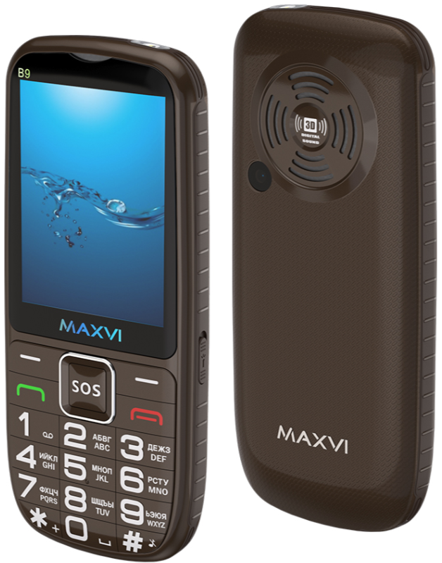 Мобильный телефон MAXVI B9, 32 Мб, Черный, Dual mini-SIM детальное изображение - 1