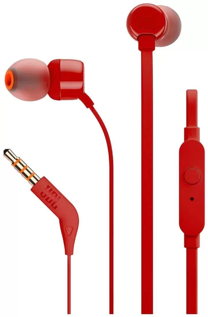 Проводные наушники JBL T110, Красный детальное изображение - 4