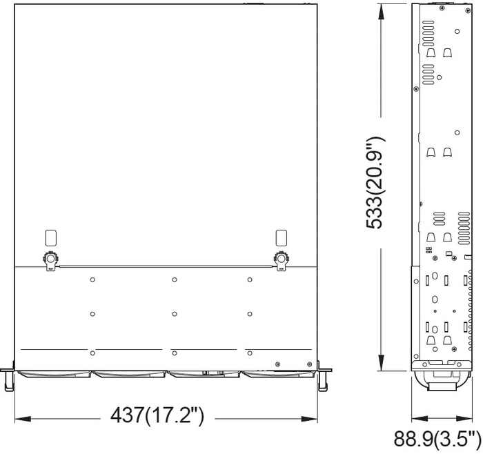 Серверный корпус Ablecom CS-R25-42P, 550 Вт, Черный №2