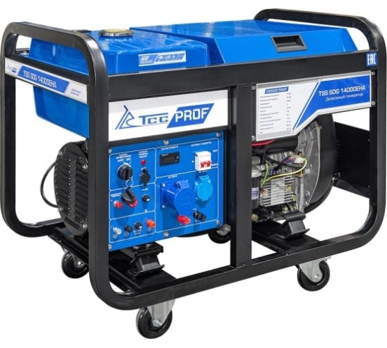 Генератор дизельный с воздушным охлаждением ТСС SDG 14000EHA 100139, открытый, 12 кВт, Синий детальное изображение - 1